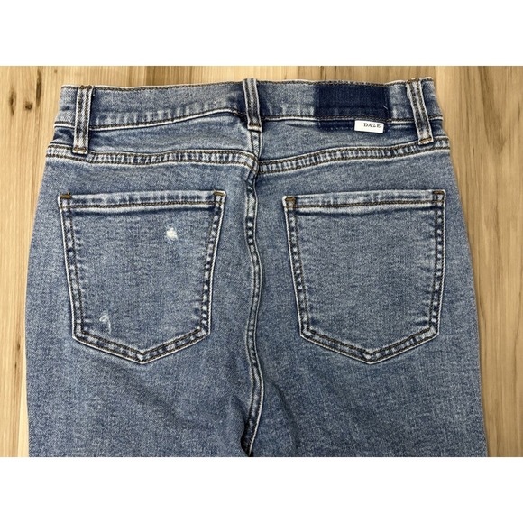 Daze Women's 27 Hug Jeans High Rise Cropped Boot Leg Distressed Raw Hem Stretch - Picture 10 of 10